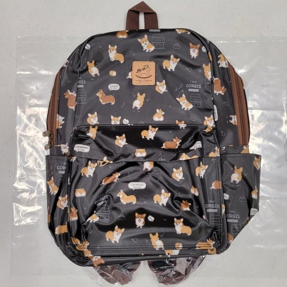 Waterproof Corgi Large Backpack for School Travel - Picture 6 of 11